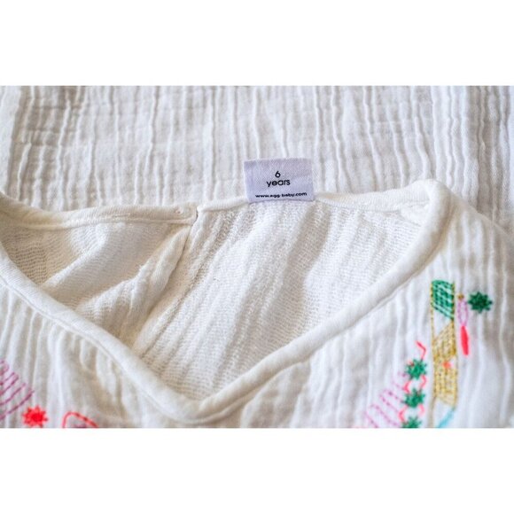 Egg New York Girls Danielle White Embroidered Dress Size 6Y - Picture 4 of 4